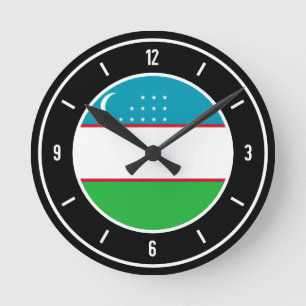 Usbekistan-Flagge Elegant Runde Wanduhr