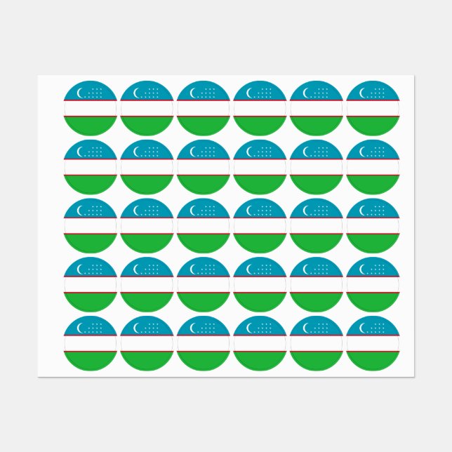 Usbekistan-Flagge Etiketten (Blatt)