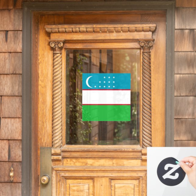 Usbekistan-Flagge Fensteraufkleber (Haustür)