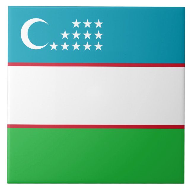Usbekistan-Flagge Fliese (Vorderseite)