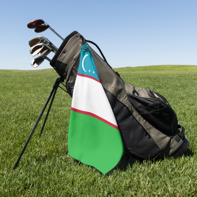 Usbekistan-Flagge Golfhandtuch (Gras)
