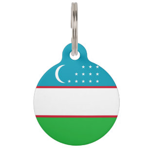 Usbekistan-Flagge Haustiermarke
