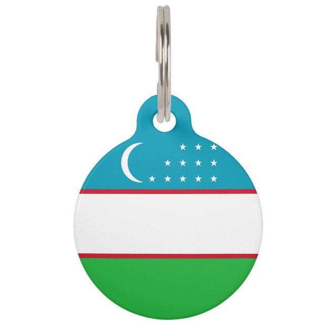 Usbekistan-Flagge Haustiermarke (Vorderseite)