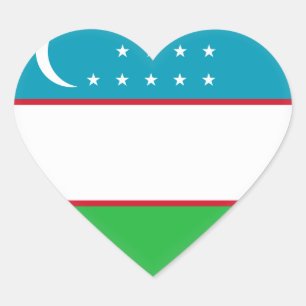 Usbekistan-Flagge Herz-Aufkleber