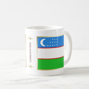 Usbekistan-Flagge + Karten-Tasse Kaffeetasse
