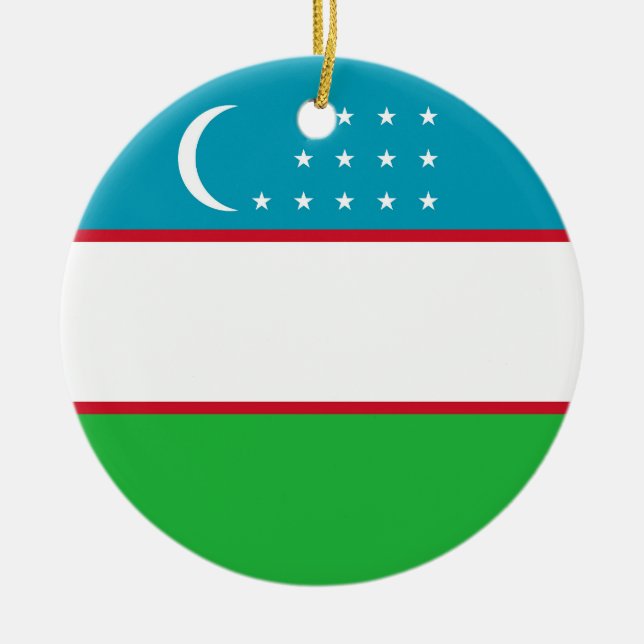 Usbekistan-Flagge Keramik Ornament (Vorne)