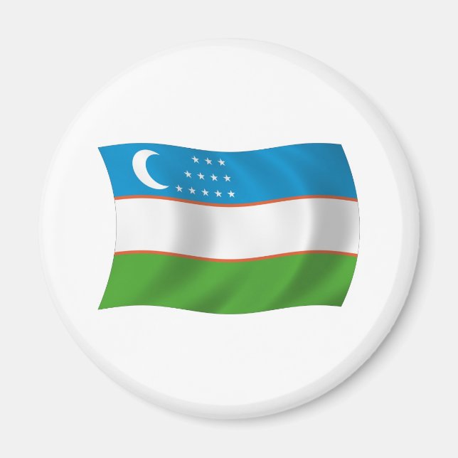 Usbekistan Flagge Magnet (Vorne)