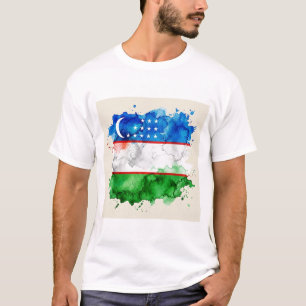 Usbekistan-Flagge Offizielles usbekisches Emblem T-Shirt