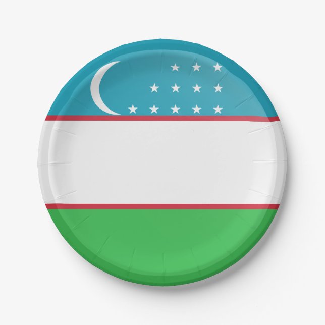Usbekistan-Flagge Pappteller (Vorderseite)