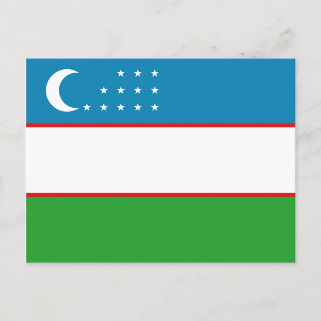 Usbekistan Flagge Postkarte (Vorderseite)