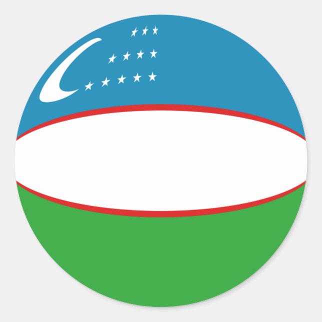 Usbekistan Flagge Runder Aufkleber (Vorderseite)