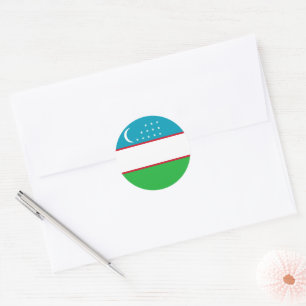 Usbekistan-Flagge Runder Aufkleber