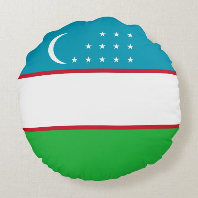Usbekistan-Flagge Rundes Kissen (Rückseite)