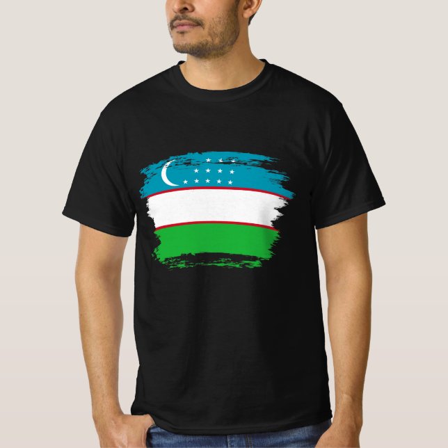 Usbekistan-Flagge T-Shirt (Vorderseite)