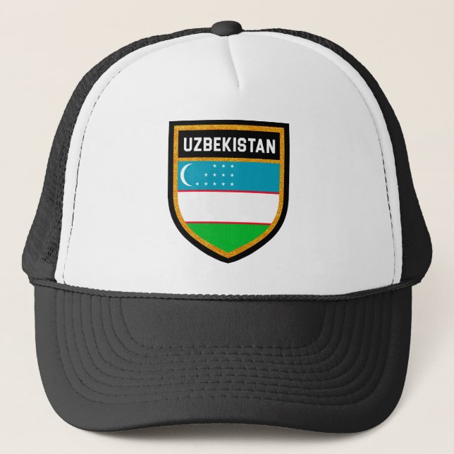 Usbekistan-Flagge Truckerkappe (Vorderseite)