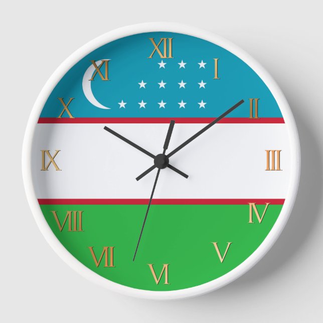 Usbekistan-Flagge Uhr (Vorderseite)