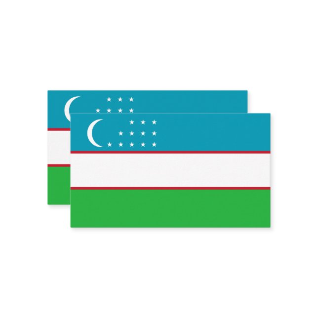 Usbekistan-Flagge Visitenkarte (Vorderseite/Rückseite Beispiel)