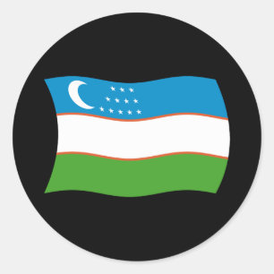 Usbekistan-Flaggen-Aufkleber Runder Aufkleber