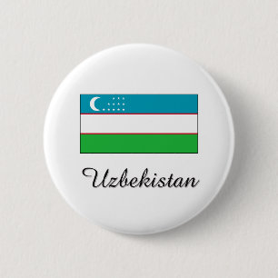 Usbekistan-Flaggen-Entwurf Button