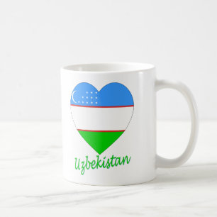 Usbekistan-Flaggen-Herz Kaffeetasse