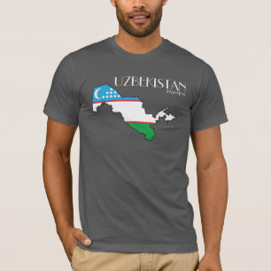Usbekistan-Flaggen-Karten-Shirt T-Shirt