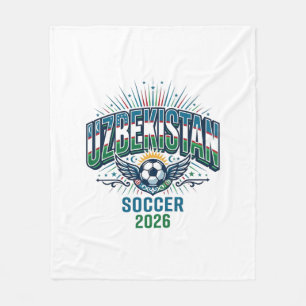 Usbekistan Fußball 2026 Fußball Fett Land Typograf Fleecedecke