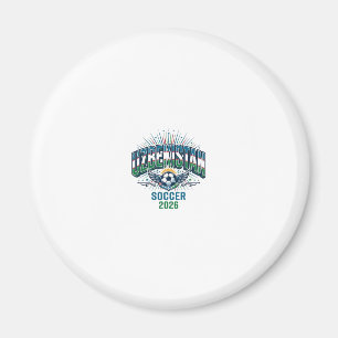 Usbekistan Fußball 2026 Fußball Fett Land Typograf Magnet
