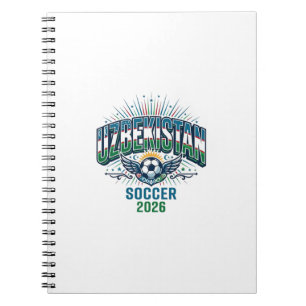 Usbekistan Fußball 2026 Fußball Fett Land Typograf Notizblock