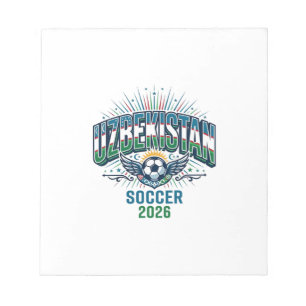 Usbekistan Fußball 2026 Fußball Fett Land Typograf Notizblock
