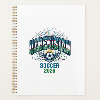 Usbekistan Fußball 2026 Fußball Fett Land Typograf Planer