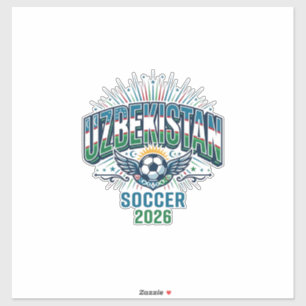 Usbekistan Fußball 2026 Fußball Fettgedruckte Land Aufkleber
