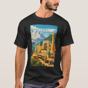 Usbekistan Illustration Reise Kunst Vintage T-Shirt