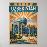 Usbekistan Kamel Illustration Reise Kunst Vintage