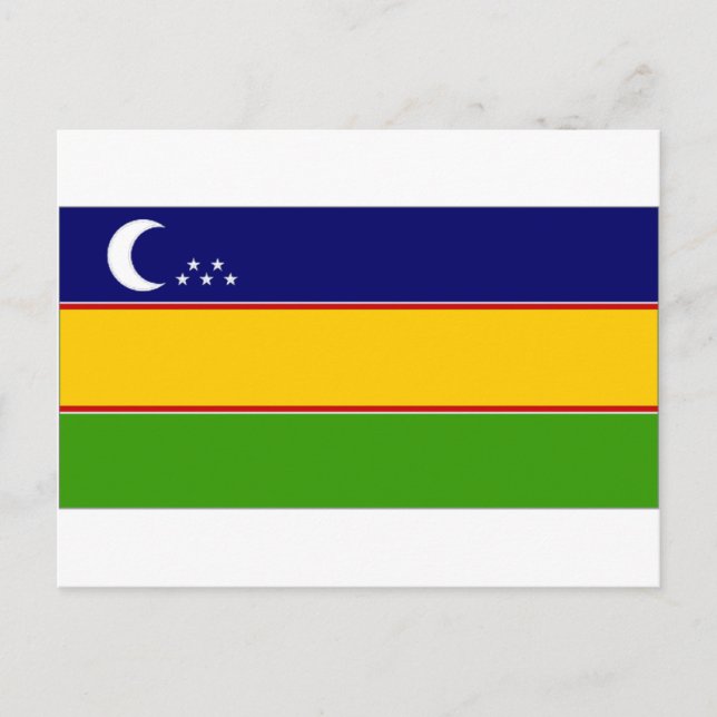 Usbekistan KaraKalpak-Flagge Postkarte (Vorderseite)