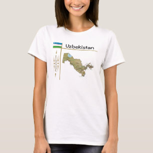 Usbekistan Karte + Flagge + T - Shirt