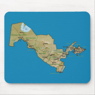 Usbekistan-Karte Mousepad
