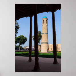 Usbekistan, Kokand - Das Minarett der Jami-Moschee Poster