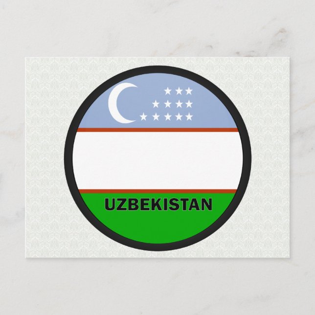 Usbekistan Roundel-Qualitätsflagge Postkarte (Vorderseite)