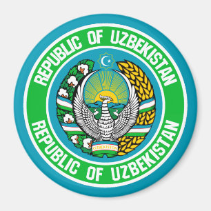 Usbekistan Runde Emblem Magnet