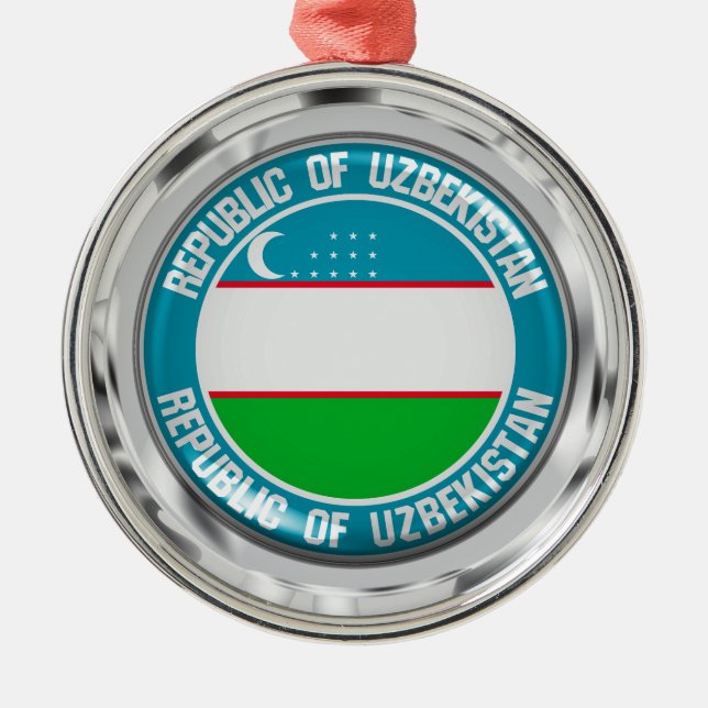Usbekistan Runde Emblem Ornament Aus Metall (Vorne)