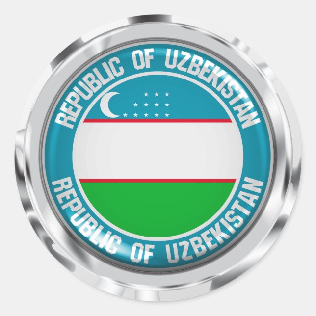 Usbekistan Runde Emblem Runder Aufkleber (Vorderseite)