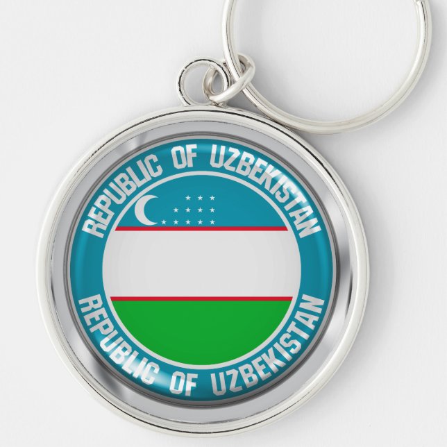 Usbekistan Runde Emblem Schlüsselanhänger (Vorne)