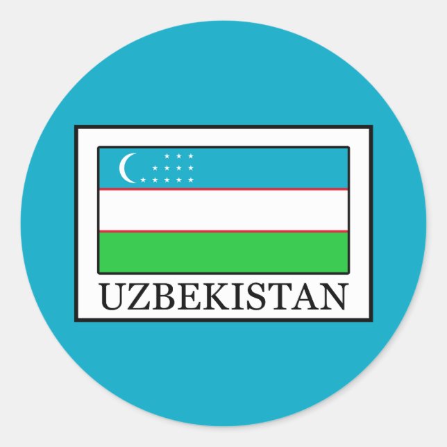 Usbekistan Runder Aufkleber (Vorderseite)