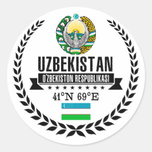 Usbekistan Runder Aufkleber