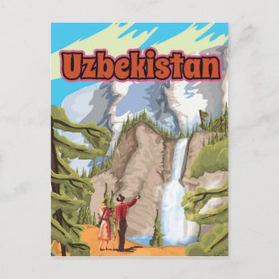 Usbekistan Vintage Reiseplakat Postkarte
