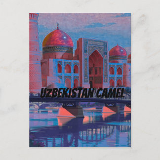 Usbekistan Vintage-Reiseposter, Kamel Wüsten Pri Postkarte