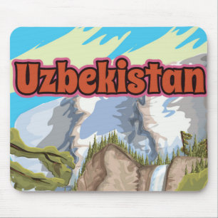 Usbekistan Vintage-Reiseposter Mousepad