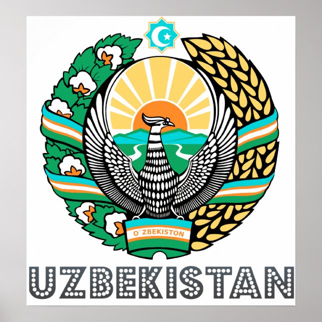 Usbekistan-Wappen Poster (Vorne)