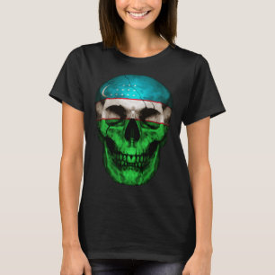 Usbekistanische Flagge Skull Usbekistani Roots Pro T-Shirt