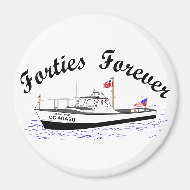 USCG 40 Foot Utility Boot Large # 40450 Clip Art Magnet (Vorne)